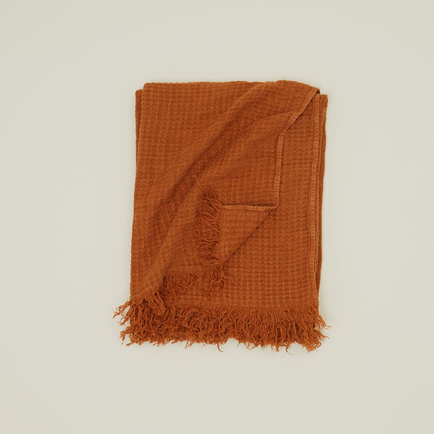 Simple Linen Throw Terracotta