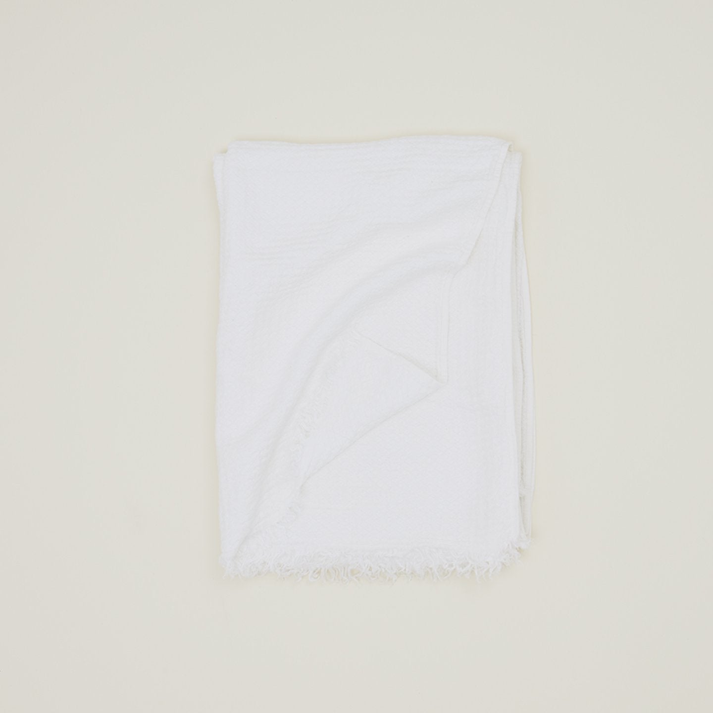 Simple Linen Throw - White