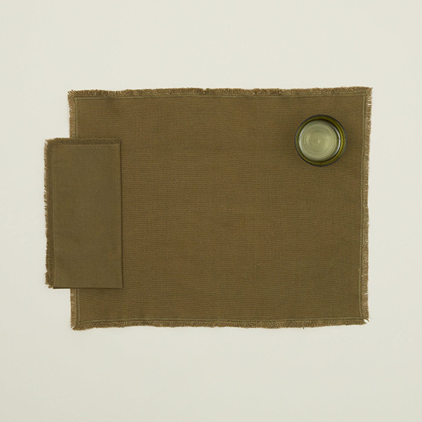 Essential Dinner Napkin and Placemat in Olive