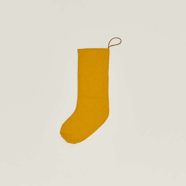 Simple Linen Stocking Mustard Hawkins New York