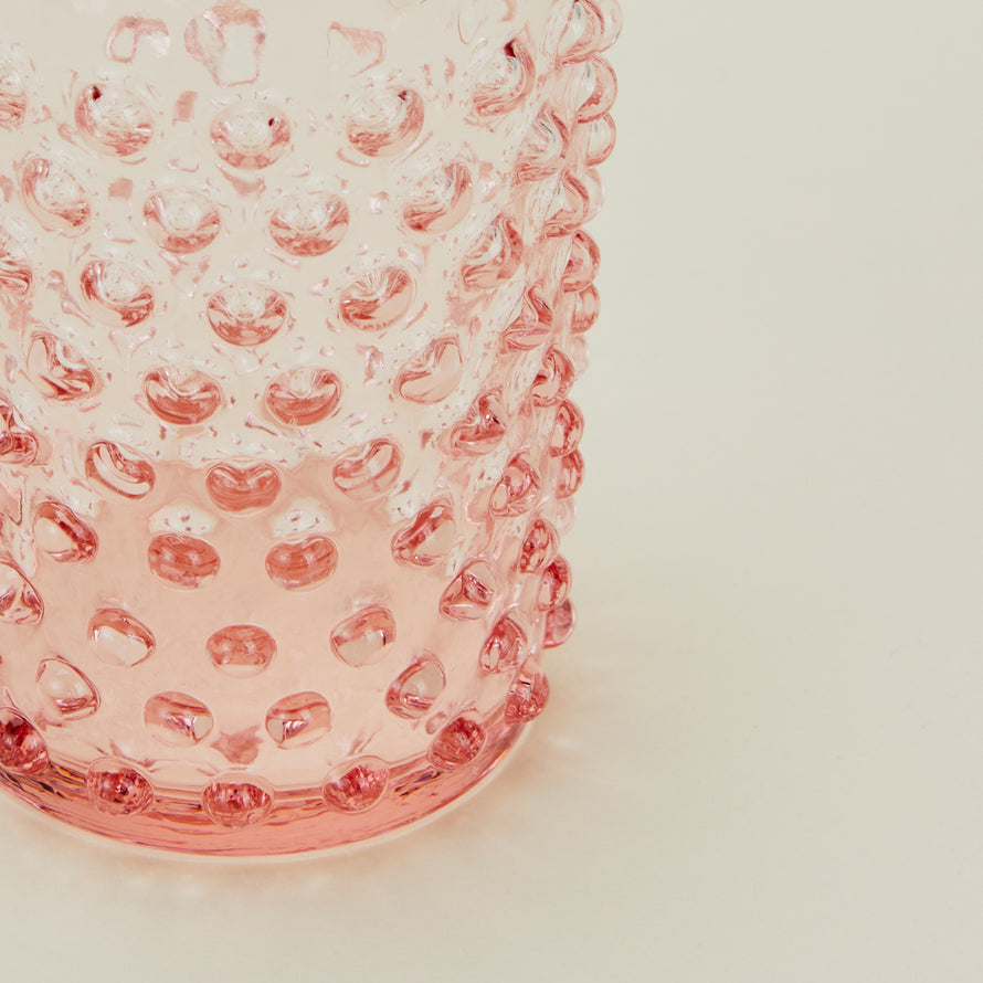 Close up of Hobnail Tumbler in Blush.