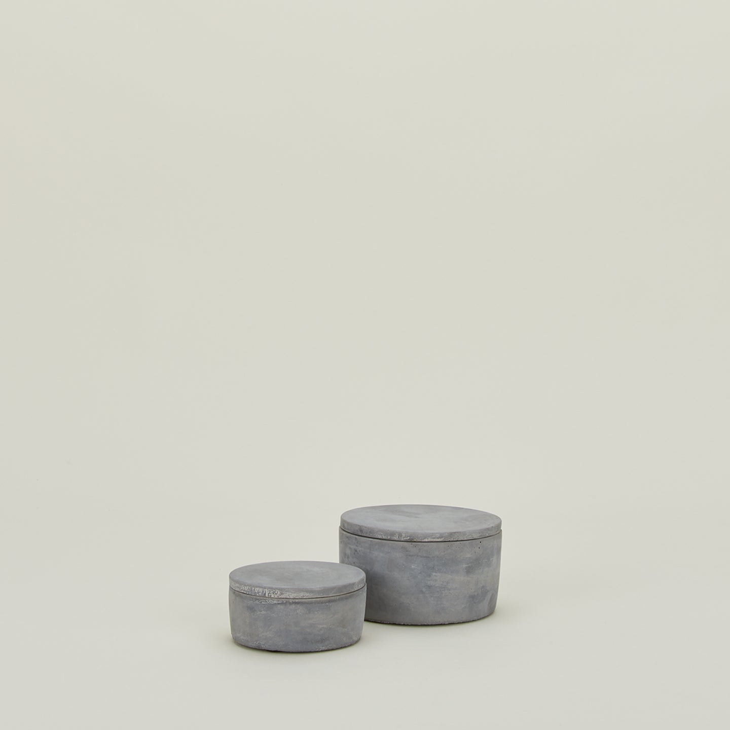 Cement Jar with Lid, Set of 2