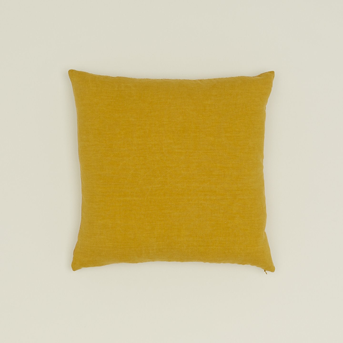 Reversible Velvet + Linen Pillow - Mustard