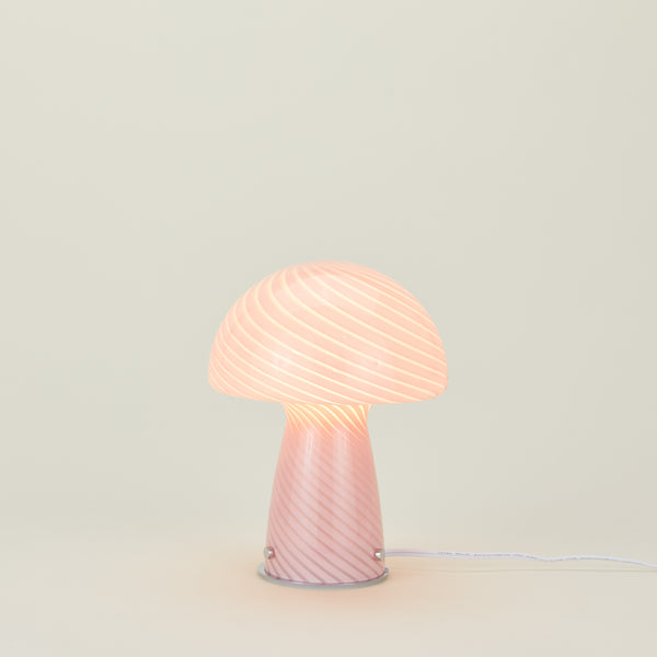 Urban Shop Novelty Glass Mushroom Lamp, Hot Pink, 12 H, Plug-in 