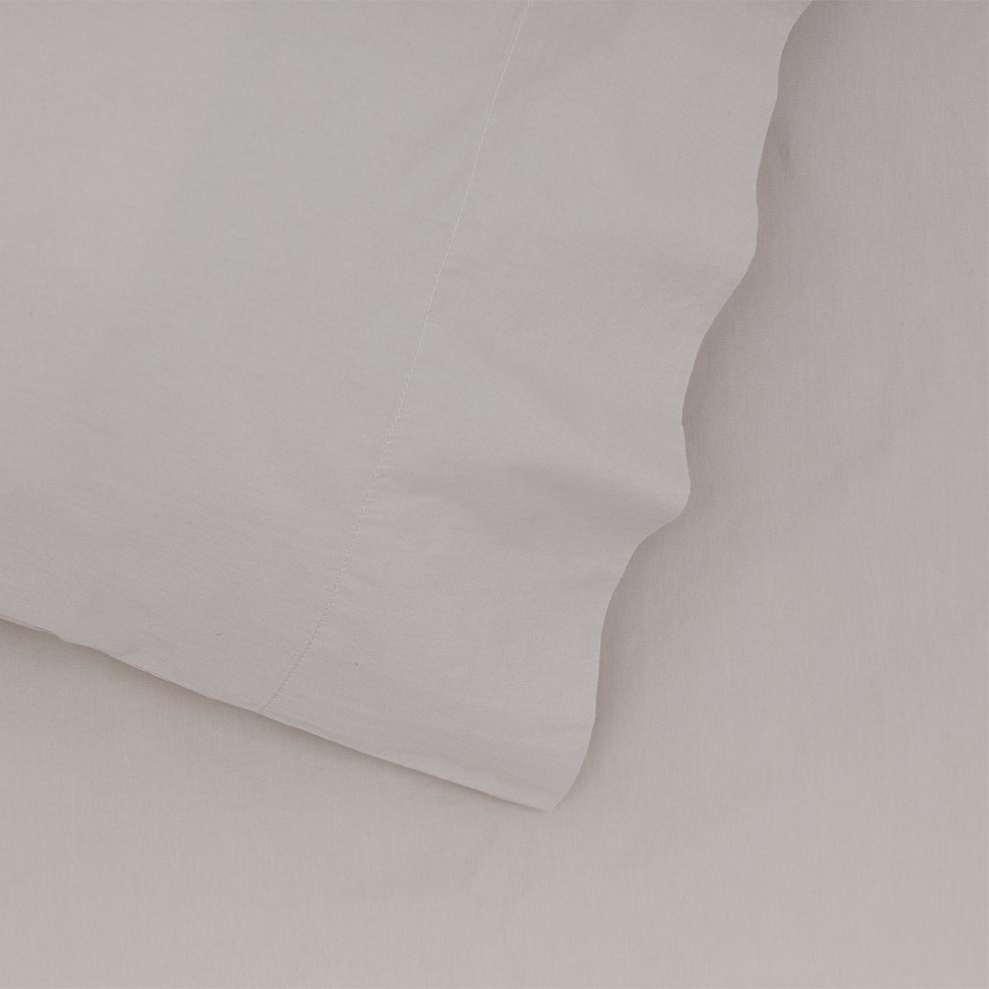 Essential Percale Pillowcases, Set of 2 - Light Grey