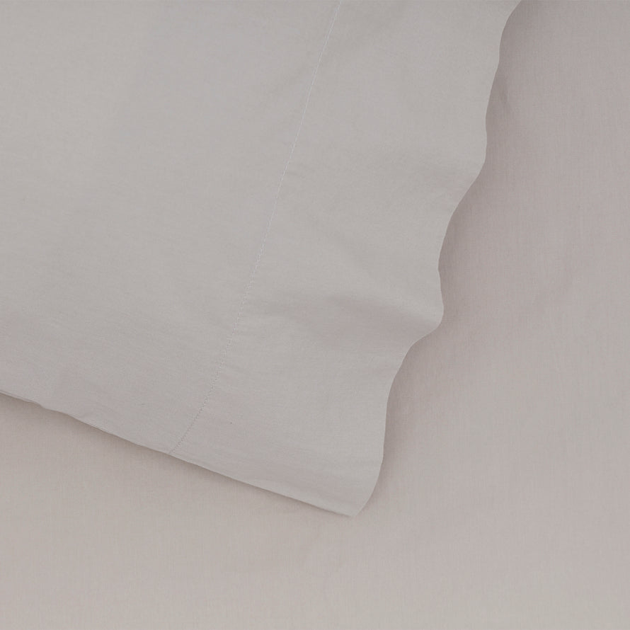 Essential Percale Sheet Set - Light Grey