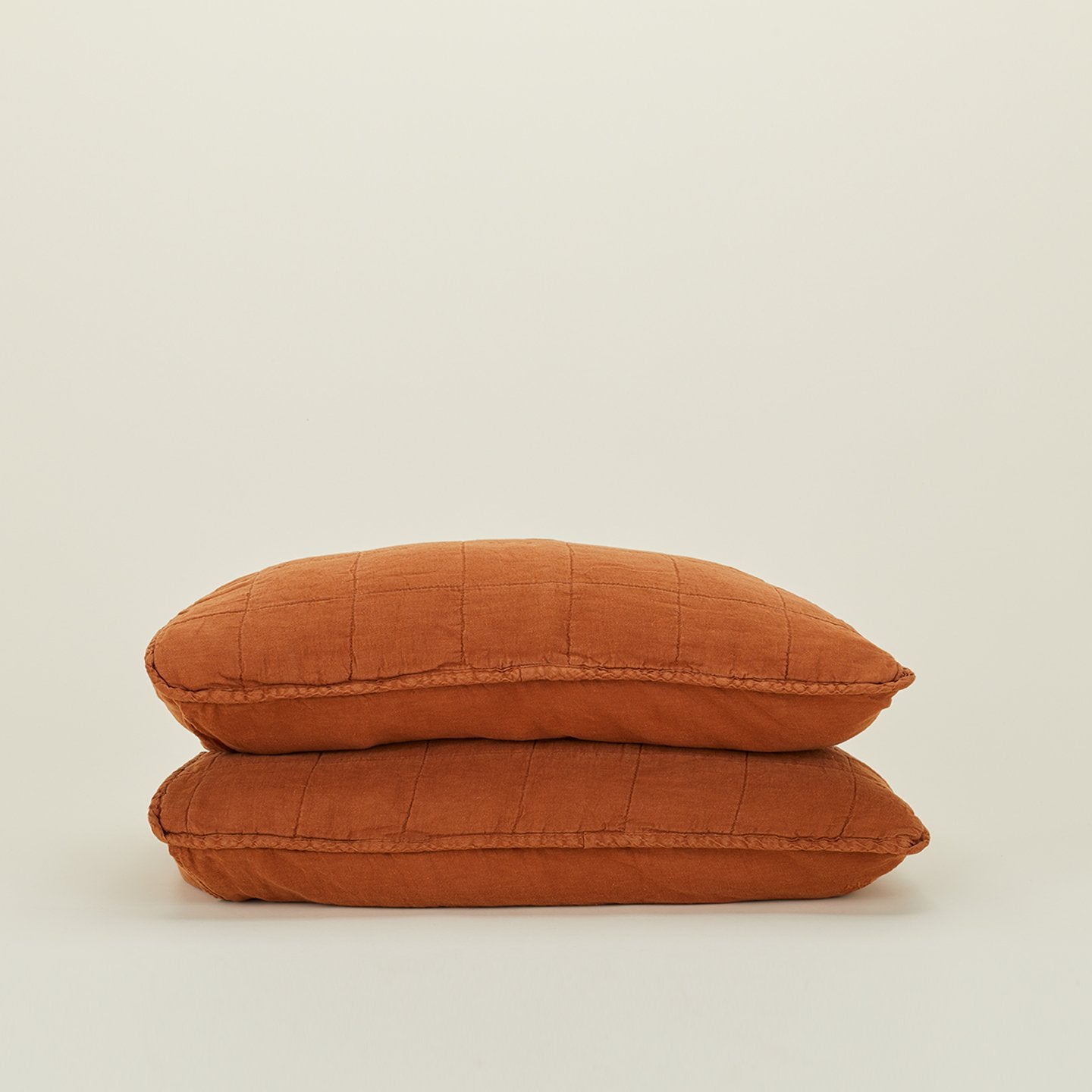 Simple Linen Quilted Shams, Set of 2 - Terracotta – Hawkins New York