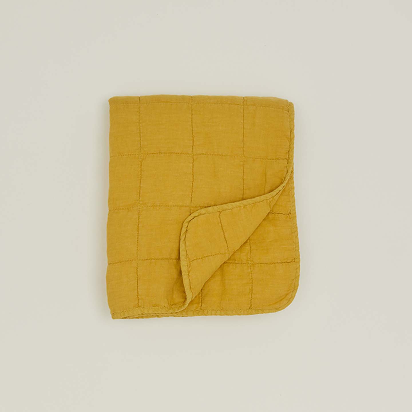 Simple Linen Quilted Throw - Mustard – Hawkins New York