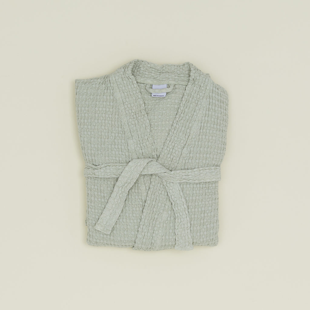 Simple Waffle Bathrobe - Sage – Hawkins New York