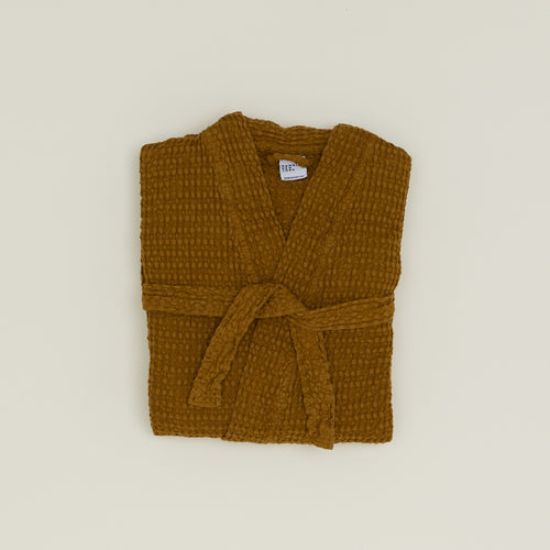 Simple Waffle Bathrobe - Bronze