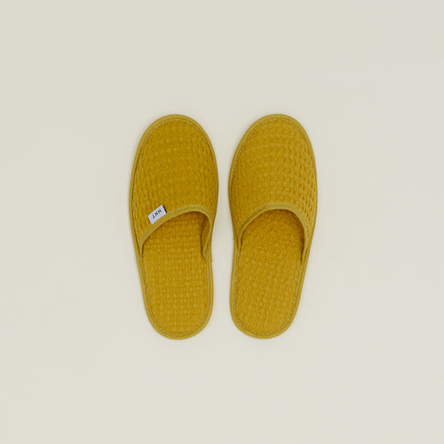 Simple Waffle Slippers - Mustard