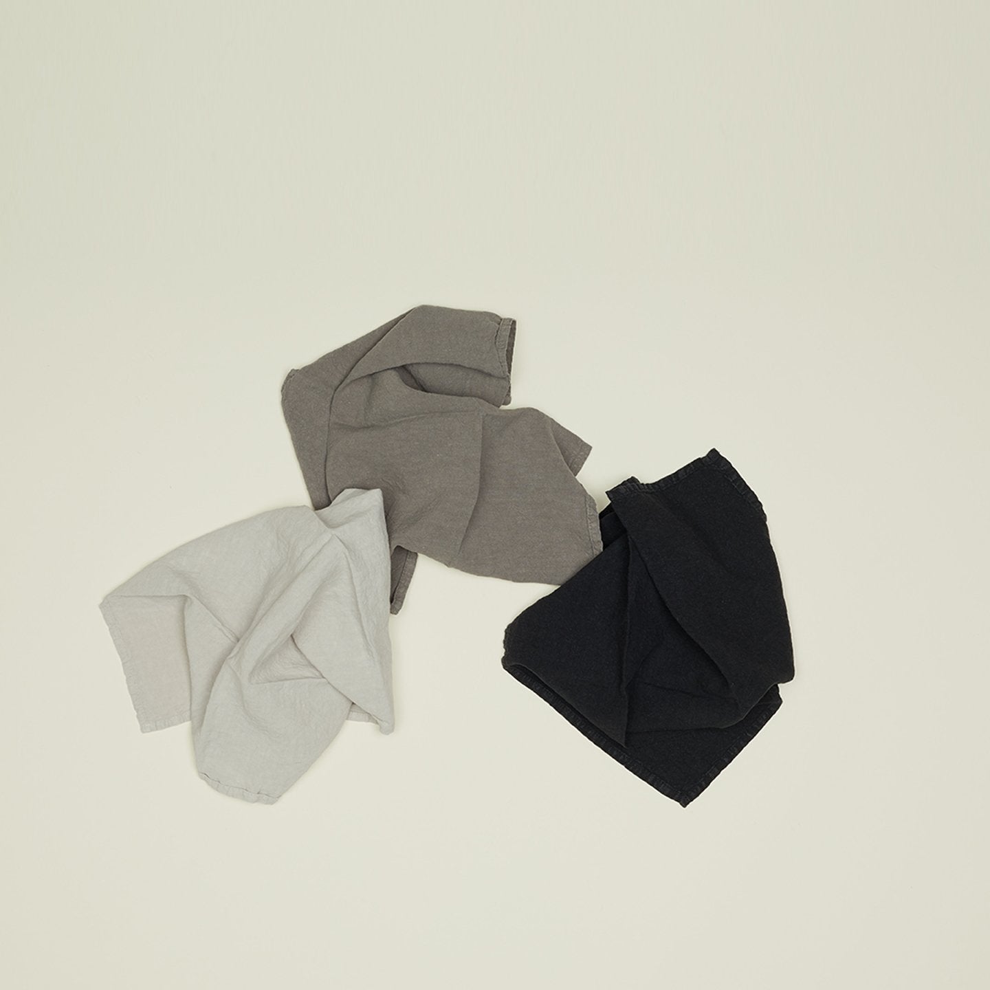 Three Simple Linen Napkins in various colors.