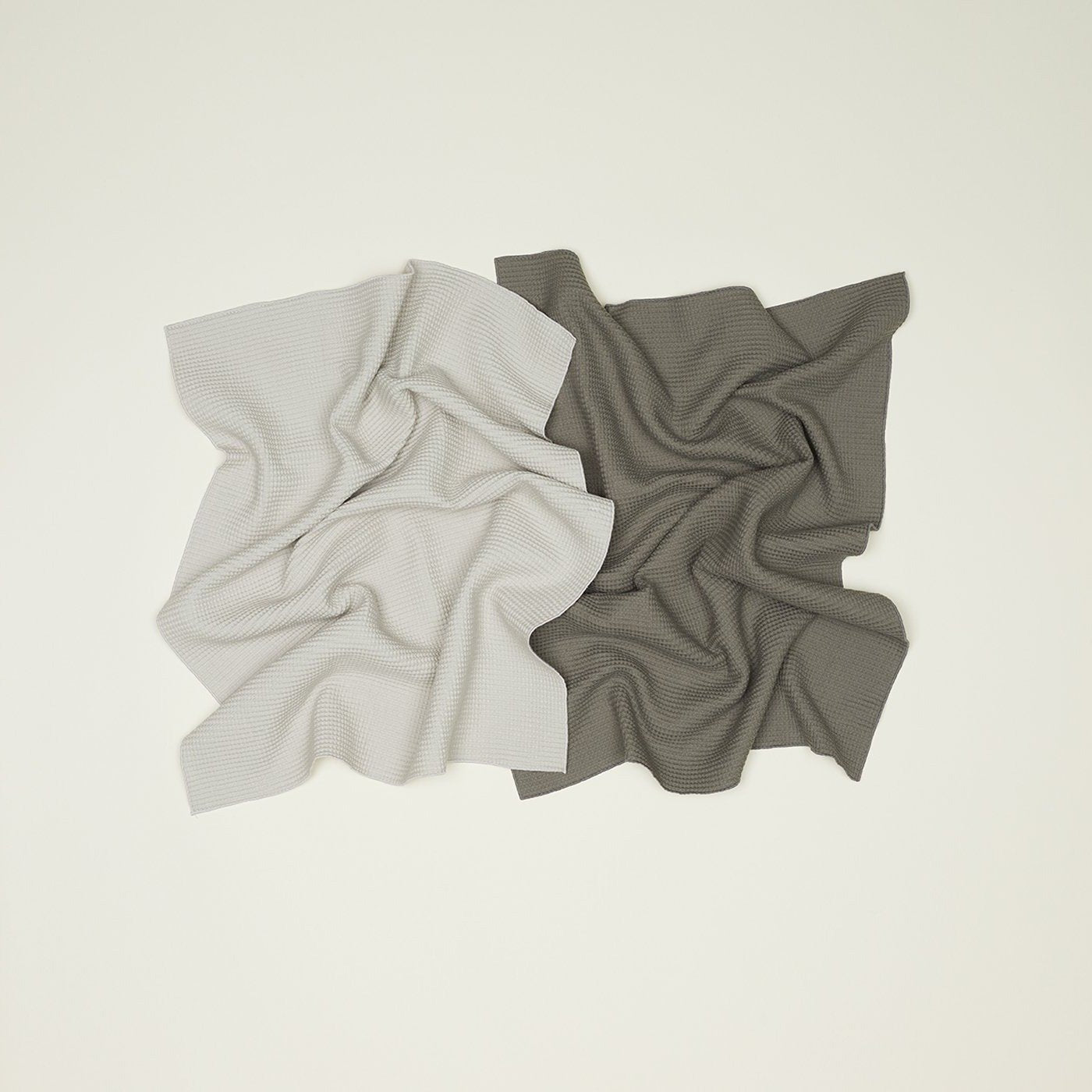 Fog Linen Chambray Stripe Kitchen Towel - Grey | Hawkins New York