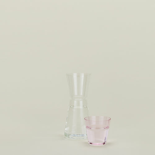 High Rise Carafe + Glass - Clear/Blush